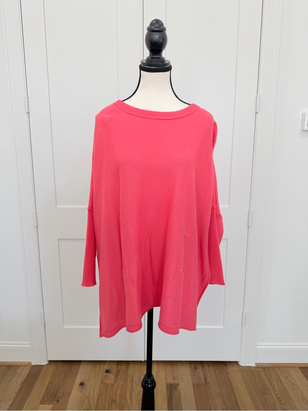 MERSEA Catalina Travel Sweater Coral Pink Oversized Knit Tunic OS
